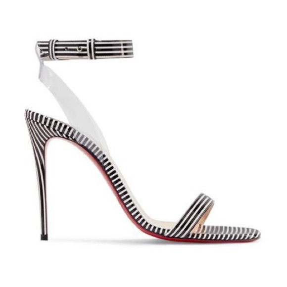 Christian Louboutin Shoes - CHRISTIAN LOUBOUTIN Patent PVC Striped Illusion Jonatina 100 Sandals 41